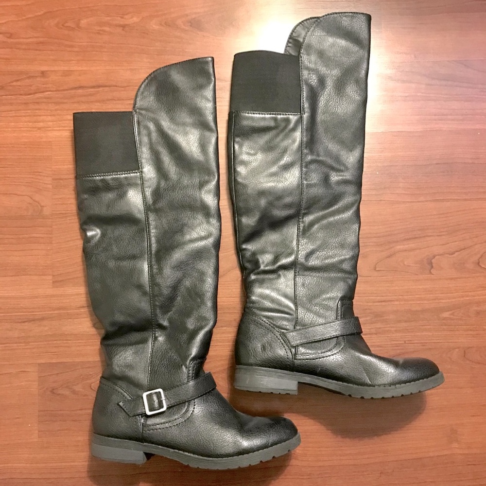 Black over the knee boots - Black Poppy Size 7